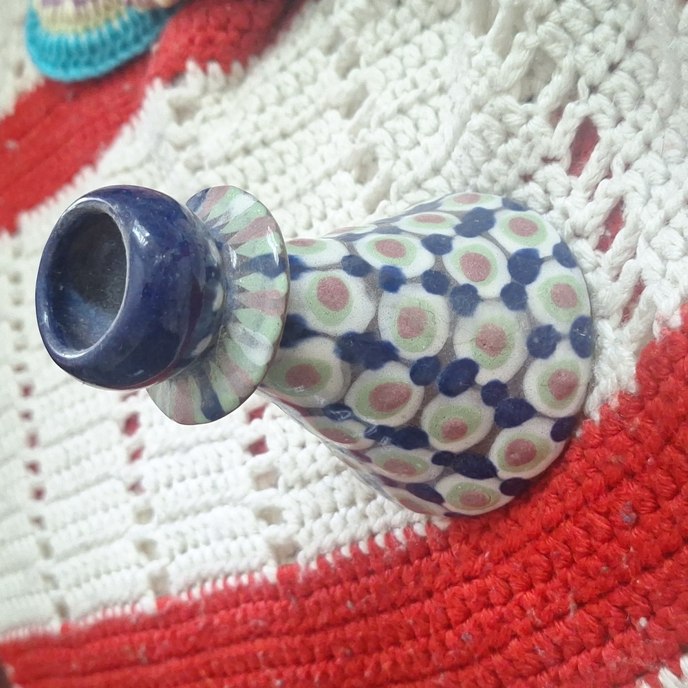 💥Vintage-10"ceramic paint vase,pen and pencil holder